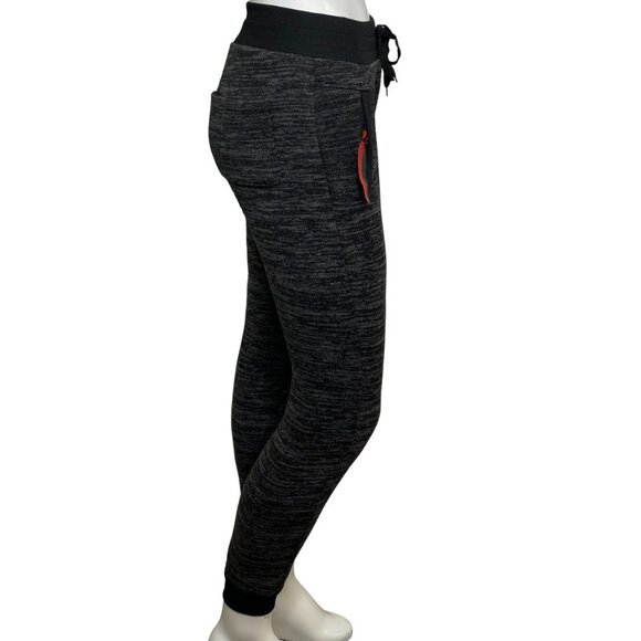 Yi Tong Plush Lined Drawstring Waist Joggers Black Grey Size S/M NWT - Picture 2 of 3